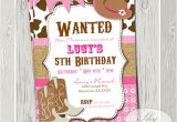 Cowgirl Birthday Invitations Templates Pink Cowgirl Party Invitation Birthday or Baby Shower