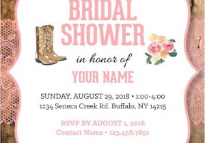 Cowgirl Bridal Shower Invitations Cowgirl Bridal Shower Invitation Lace Bridal Shower Invite
