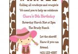 Cowgirl Party Invitation Wording Cowgirl Birthday Invitation Digital File Cowgirl
