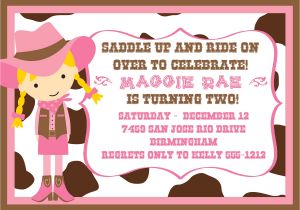 Cowgirl Party Invitation Wording Cowgirl Birthday Party Invitations – Bagvania Free