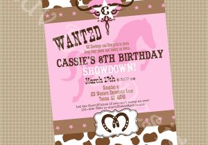 Cowgirl Party Invitation Wording Cowgirl Birthday Party Printable Invite Printable by