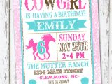 Cowgirl Party Invitation Wording Western Cowgirl Birthday Invitation