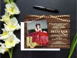 Cowgirl Quinceanera Invitations Cowboy Western theme Quinceanera or Sweet Sixteen