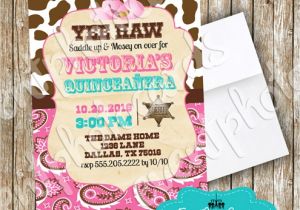Cowgirl Quinceanera Invitations Girly Cowgirl Western Quinceanera Invitations Sweet