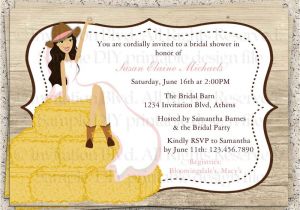 Cowgirl themed Bridal Shower Invitations Cowgirl Country Wooden Rustic Bridal Shower or by