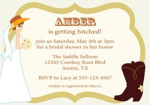 Cowgirl themed Bridal Shower Invitations Items Similar to Cowgirl Bridal Shower Invitation Western