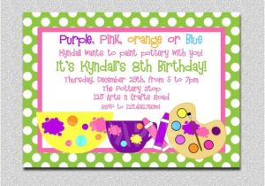 Craft Birthday Party Invitations Arts and Crafts Birthday Party Invitation Art Birthday