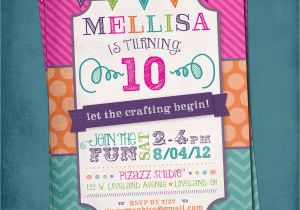 Craft Birthday Party Invitations Fun Colorful Craft Art Birthday Party or Shower Invite