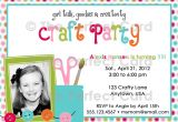 Craft Birthday Party Invitations Girl Talk Craft Party Birthday Invitation