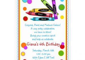 Craft Party Invitation Template Art Party Birthday Invitations Party Invitations Ideas