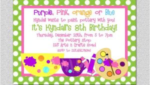 Craft Party Invitation Template Arts and Crafts Birthday Party Invitation Art Birthday