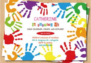 Craft Party Invitation Template Arts and Crafts Birthday Party Invitations Free