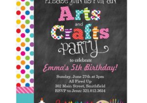Craft Party Invitation Template Arts Crafts Party Chalkboard Style Invitation Zazzle Com