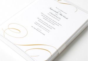 Crane and Co Wedding Invitations Stationery Gold Scroll Imprintable Invitations by Crane