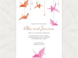 Crane Party Invitations Paper Crane Invitation Printable File origami Wedding