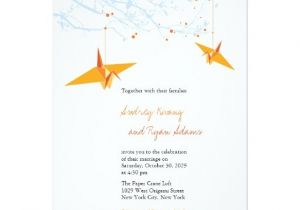 Cranes Wedding Invitations orange Modern Paper Cranes Wedding Invitation Collection