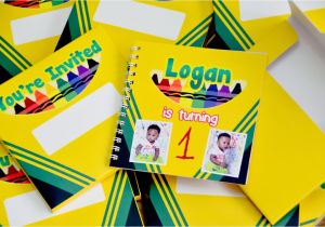 Crayola themed Party Invitations Logan 39 S Crayola themed 1st Birthday Party Crafts and Passion