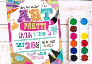 Crayon Birthday Party Invitations Craft Party Invitation Crayon Invitations Crayon Party