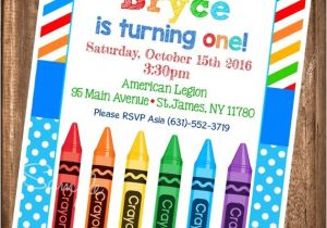 Crayon Birthday Party Invitations Crayon Birthday Invitation Painting Party Birthday