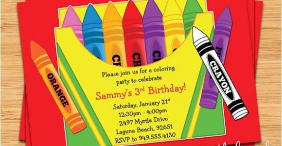 Crayon Birthday Party Invitations Crayon Birthday Party Invitation for Kids