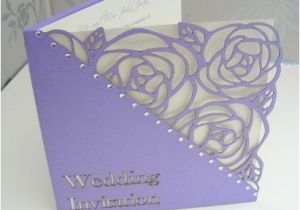 Cricut Explore Wedding Invitations Tulip Laser Cut Single Fold Wedding Invitation Lila On