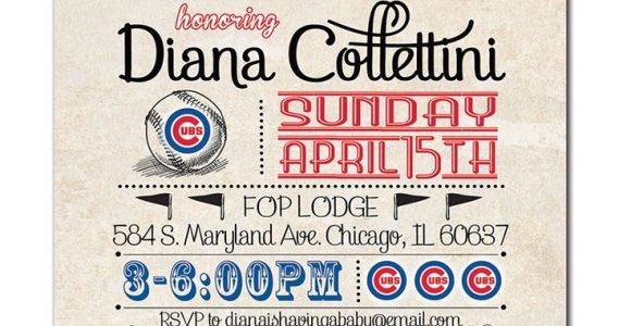 Cubs Baby Shower Invitations Chicago Cubs Baby Shower Invitation Baseball by