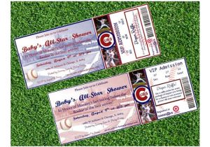 Cubs Baby Shower Invitations Chicago Cubs Inspired Mlb Baseball Ticket Baby by