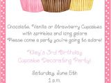 Cupcake Decorating Birthday Party Invitations Cupcake Decorating Birthday Party Invitations