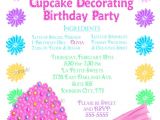 Cupcake Decorating Birthday Party Invitations Cupcake Decorating Invitations Cupcake Party Baking