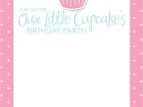 Cupcake Party Invitation Template Free 7 Best Images Of Cupcake Birthday Invitations Printable
