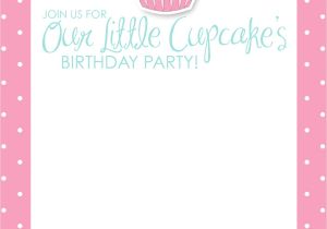 Cupcake Party Invitation Template Free 7 Best Images Of Cupcake Birthday Invitations Printable