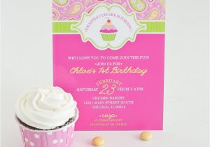 Cupcake Party Invitation Wording A Cupcake themed 1st Birthday Party with Paisley and Polka