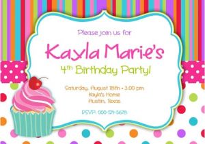 Cupcake Party Invitation Wording Birthday Invitation Templates Cupcake Birthday Invitations