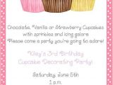Cupcake Party Invitation Wording Birthday Party Cupcake Invitation A Birthday Cake