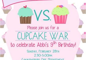 Cupcake Wars Birthday Party Invitations Cupcake War Birthday Invitation Cupcake Wars