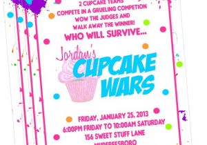 Cupcake Wars Birthday Party Invitations Cupcake Wars Baking Party Invitation Printed by Sweet by