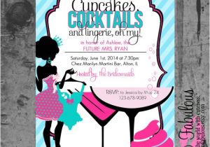 Cupcakes and Cocktails Bridal Shower Invitations Items Similar to Cupcakes Cocktails and Lingerie Oh My