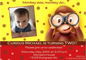 Curious George 2nd Birthday Invitations Curious George Birthday Party Invitations Bagvania Free