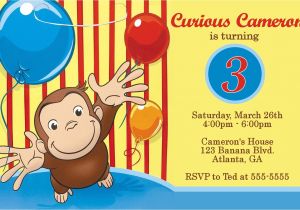 Curious George Birthday Invitation Template Curious George Party Invitations