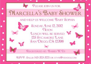 Custom Baby Shower Invitations Online 20 Personalized Baby Shower Invitations Pink butterfly
