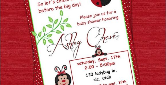 Custom Baby Shower Invitations Online Red Ladybug Polka Dot Custom Baby Shower Invitation