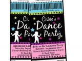 Custom Disco Party Invitations Dance Party Pop Rock Star Digital Custom by