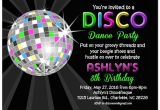 Custom Disco Party Invitations Disco Ball Neon Invitation Printable or Printed with Free