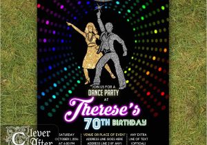 Custom Disco Party Invitations Disco Invitation 70 39 S Disco Dance Night Party Invite Neon
