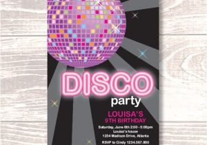 Custom Disco Party Invitations Disco or Dance Party Invitation Diy Printable Personalized