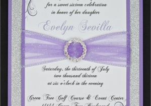 Custom Made Quinceanera Invitations Lilac and Silver Glitter Quinceanera or Wedding Invitation