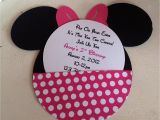 Custom Minnie Mouse Baby Shower Invitations Handmade Custom Hot Pink Minnie Mouse Birthday Invitations