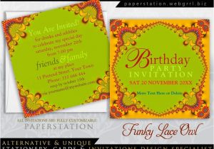 Custom Party Invitations with Photo Funky Lace Owl Adult Birthday Party Invitations
