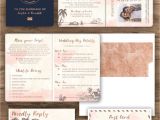 Custom Passport Wedding Invitations Rose Gold Watercolor Destination Wedding Passport