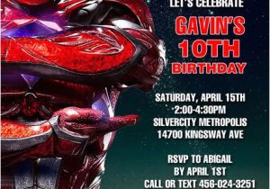 Custom Power Ranger Birthday Invitations Power Rangers 2017 Custom Birthday Invitation